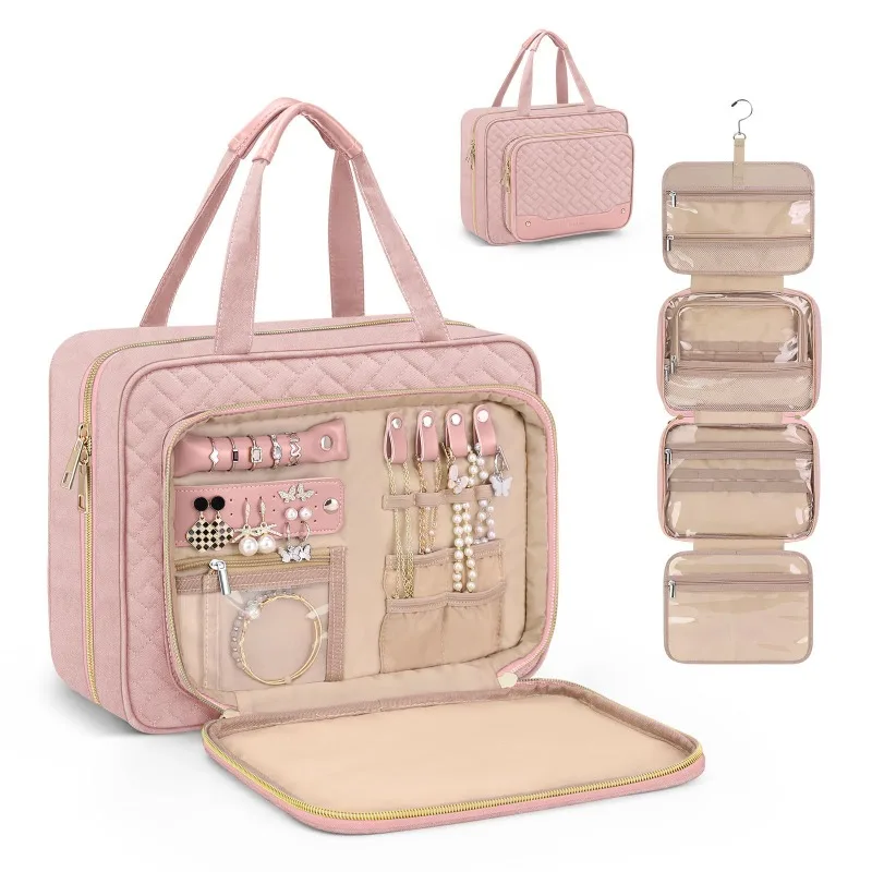

Travel Jewelry Bag Portable Necklace Bracelet Storage Bags Large Makeup Jewelry Pouch Earrings Ring Accessory Wash Organizer