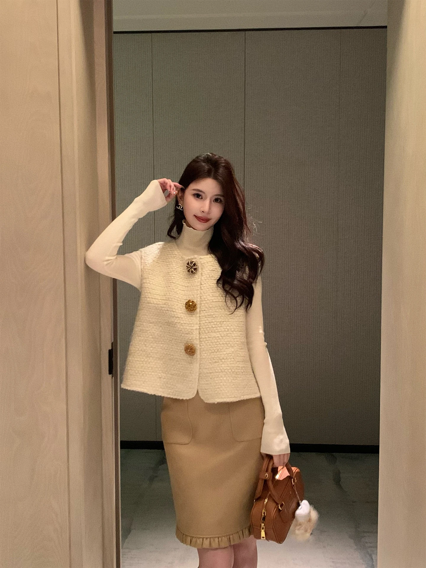 

Kun Heavy Woolen Vest Women's Winter Faionable Warm Top New Sle Casual ket Design Stand Fit Girls' Outerwear