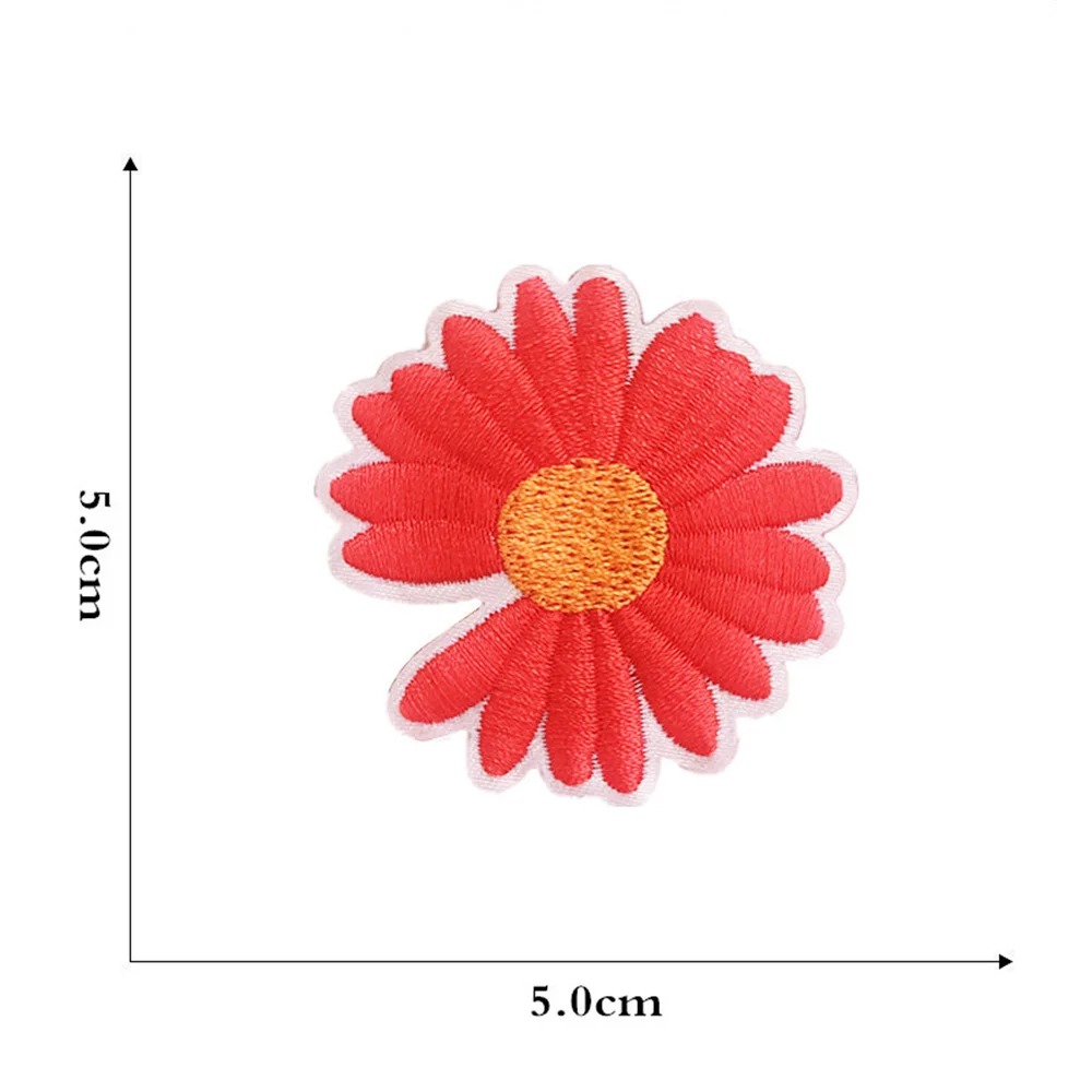 Fun DIY Small Sun Flower Daisy ricamo patch per abbigliamento ferro sui vestiti adesivo Stripe Iron-on Applique Hole Repair