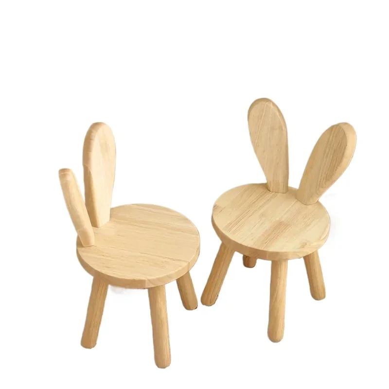 

Creative Small Board Stool, Cute Rabbit Ears Solid Wood Small Stool, Decorative Stool children chair