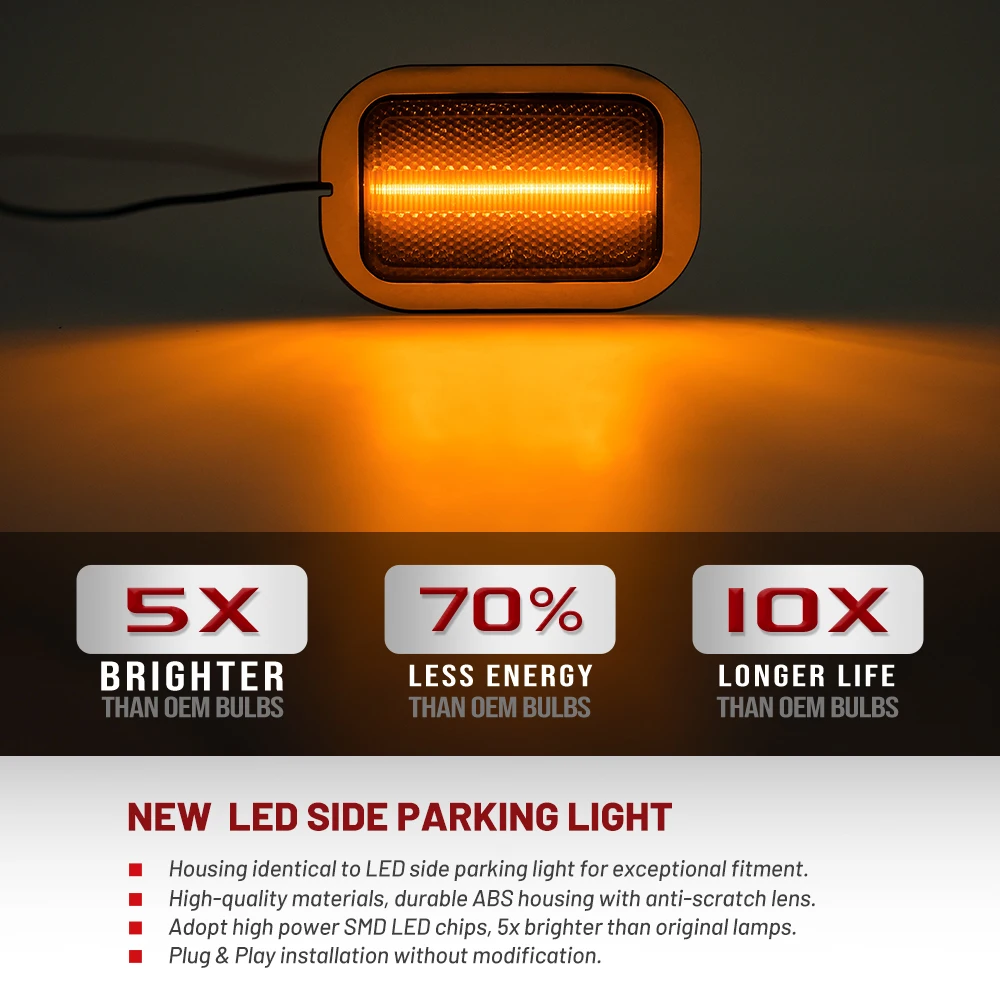Smoked For 2017-2025 VW Crafter SY SZ MAN TGE 2019-2024 E-Crafter LED Amber Side Marker Lights Parking Clearance Width Lamps