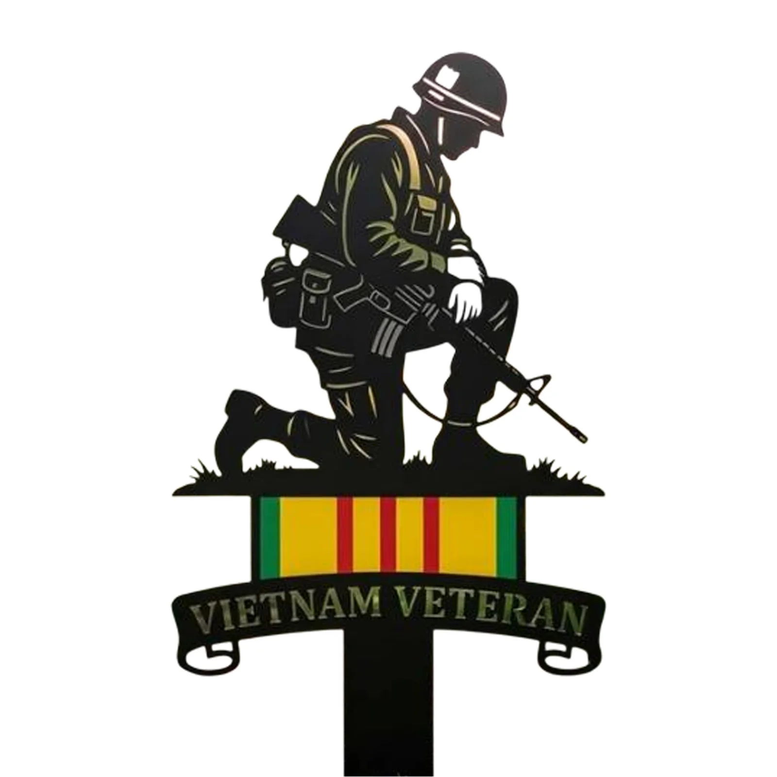 Metal Memorial Stake Weather- Patriotic Yard Sign Easy Installation for Friends Family Gifts Outdoor Daily Life