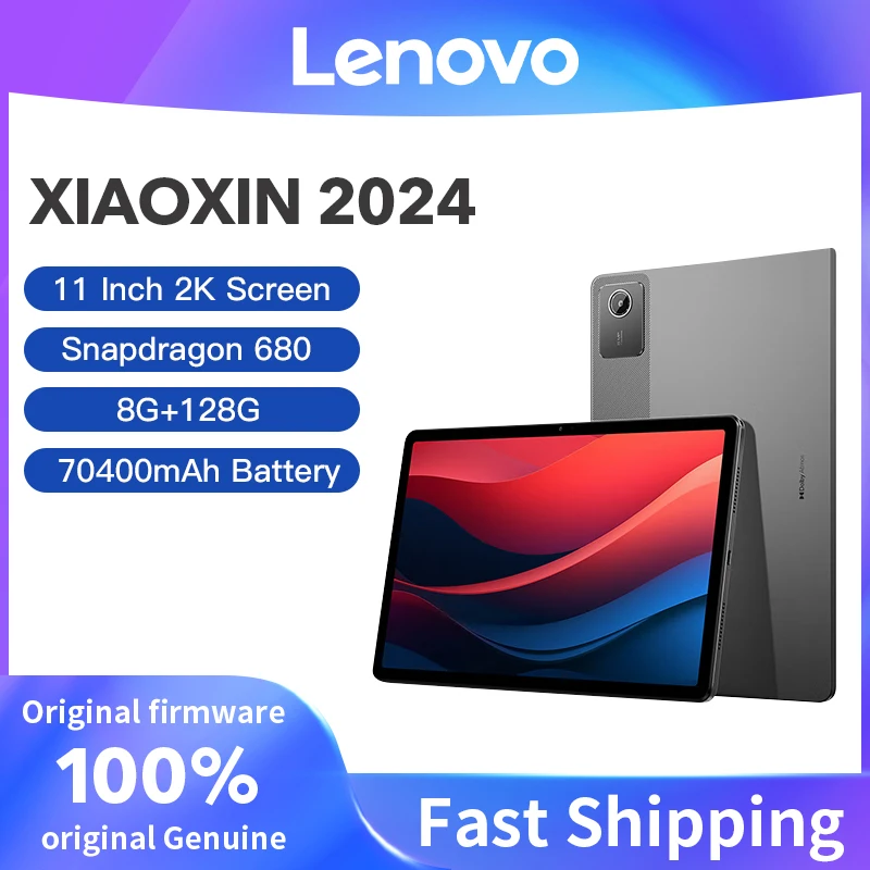 Lenovo XiaoXinPad 2024 tablet, 8GB, 128GB, Qualcomm Snapdragon 685 Octa Core, 11 inch screen, GPS Wi Fi, Android tags, original