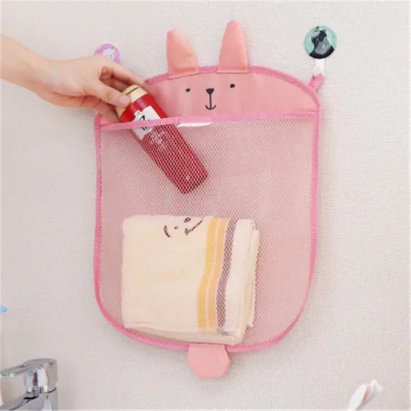 New Baby Bathroom Mesh Bag Sucker Design For Bath Toys Kids Basket Cartoon Animal Shapes Cloth Sand Toy Storage Net Mesh Bag Toy