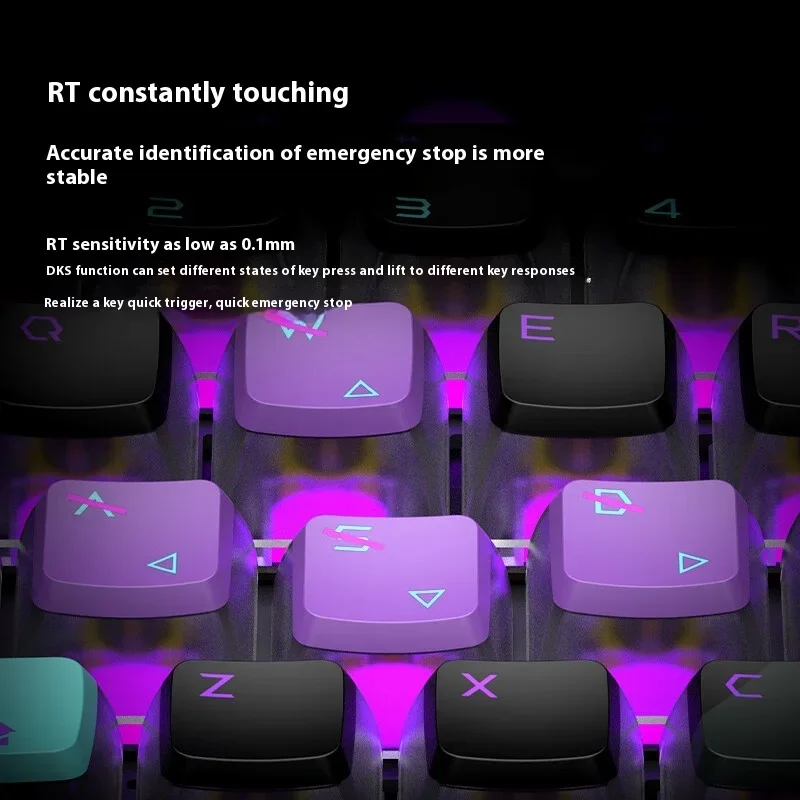 Black Shark Bkb02 Inductive Magnetic Switch Keyboard Multifunctional Knob Wireless Mechanical Keyboard 3-Mode Rgb Quick Trigger