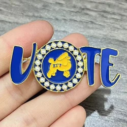 Sigma Gamma Rho Blue Yellow Enamel Poodle Women's VOTE Pin