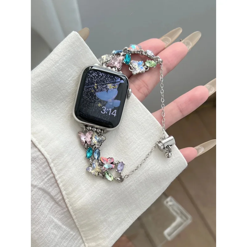 

Luxury Elastic Bracelet Metal Strap For Apple Watch Ultra 9 8 7 6 SE 5 Women Bracelet Band For iwatch 41mm 49mm 45 40mm 44 38mm
