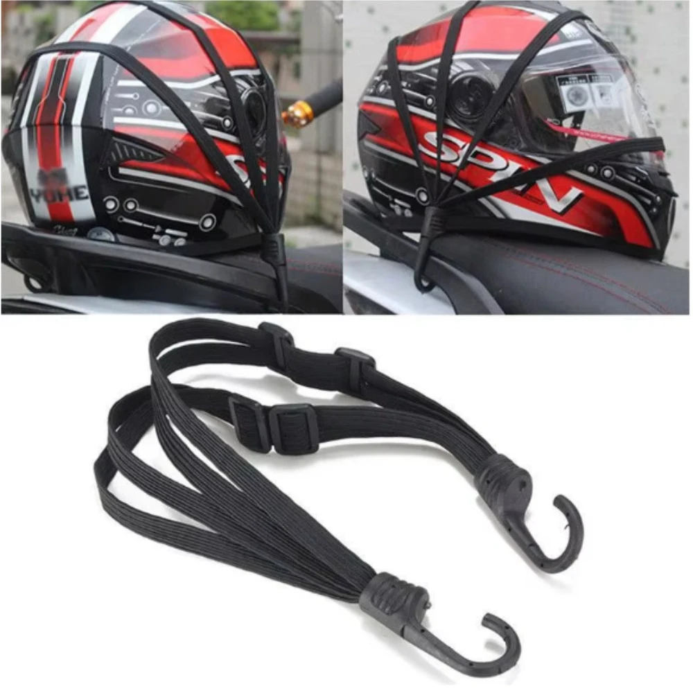 High-Elasticity Motorcycle Helmet Tie-Down Strap | Adjustable Luggage Elastic Cord for E-Bike/Motorcycle | Durable Accessories