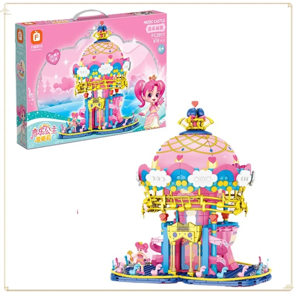 Building Blocks Bracelet Castle Scene Music Princess Amelie Pop Building Blocks Model Children Puzzle Toys Exquisite Xmas Gifts