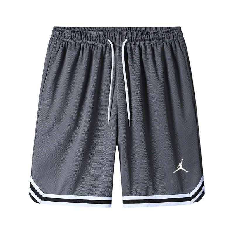 Jordan  Pants  Men  Solid  Color  Simple  Drawstring  Design  Breathable  Above The Knees  Sports  Shorts  Pants  Blue image 5