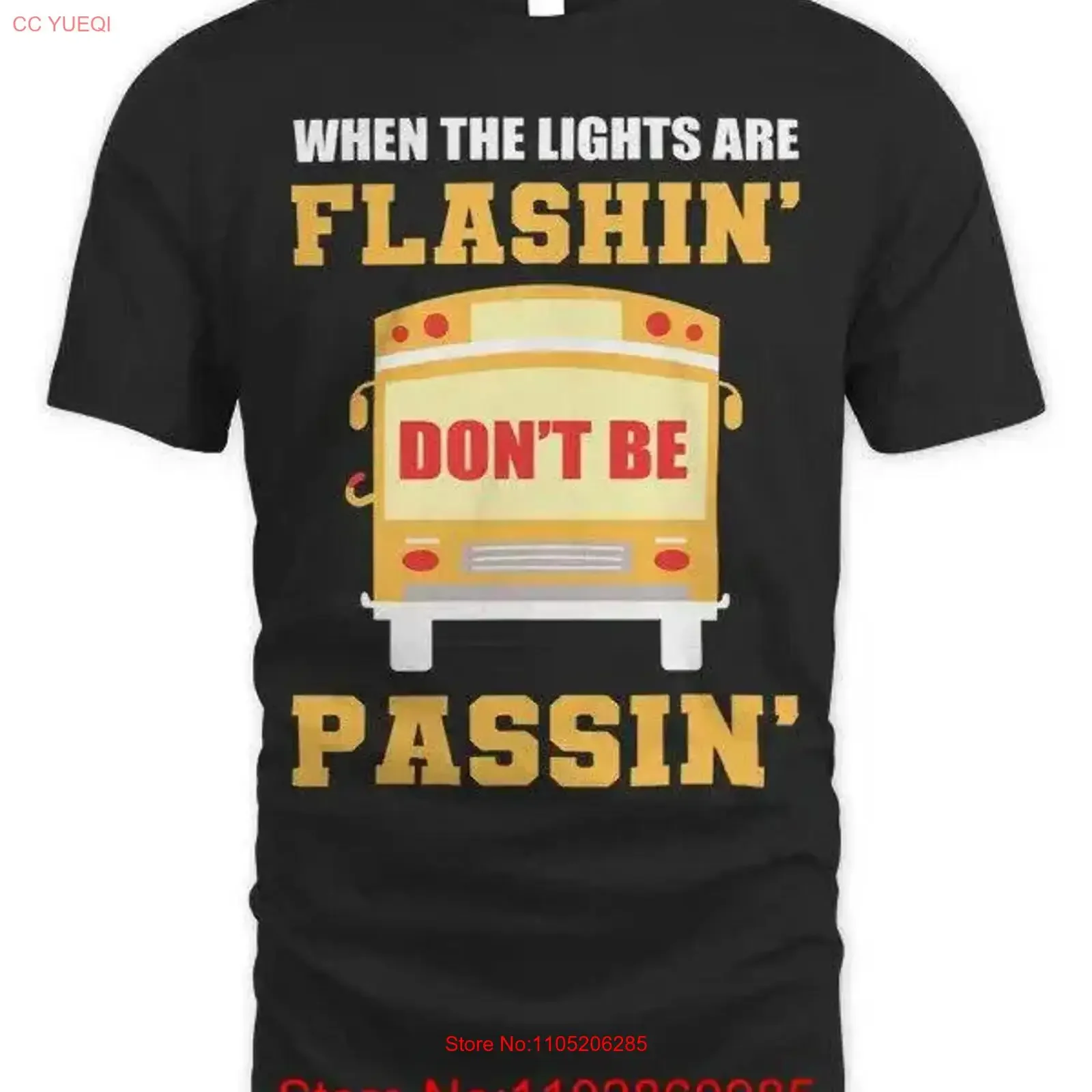 When The Lights Are Flashin Bus Driver School T Shirt vintage Washed Top For Everyday Wear Stylish Unisex Casual