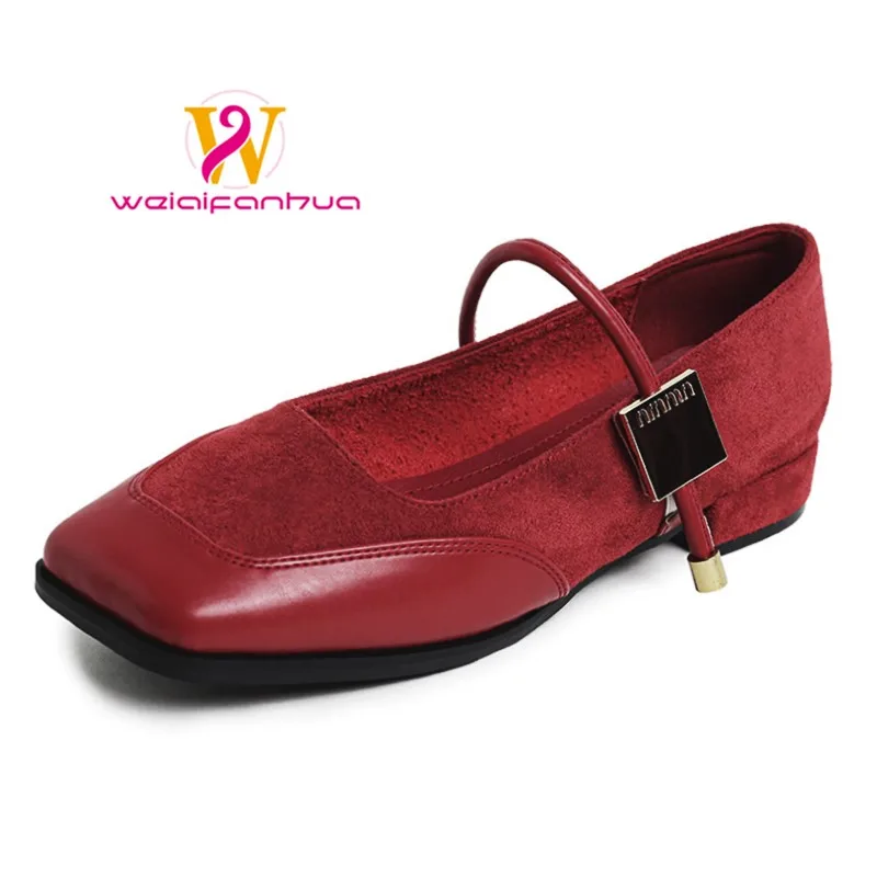 

Женские туфли с круглым носком - Новинка 2026: винтажные женские туфли Мэри Джейн на низком каблуке, женские туфли для мам, большие размеры, женские туфли без каблука