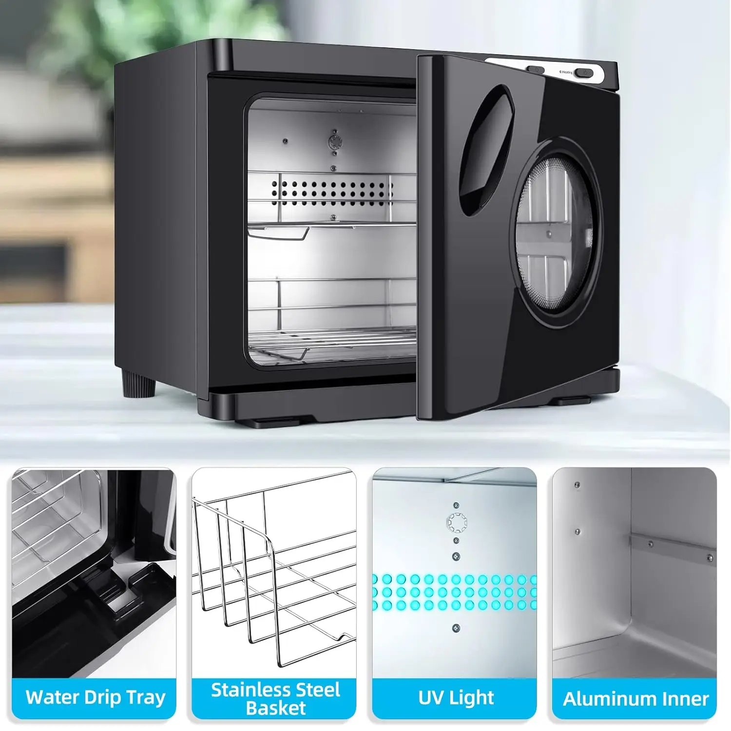 Professional Hot Towel Warmer, 2 em 1 Spa Cabinet com See Through Window, 23L Grande Capacidade