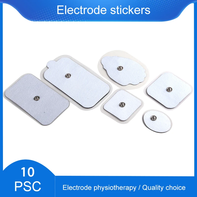 10pcs Electrode Pads EMS Self Adhesive Pulse Gel Physiotherapeutic Patches Body Massager Electrical Muscle Stimulator