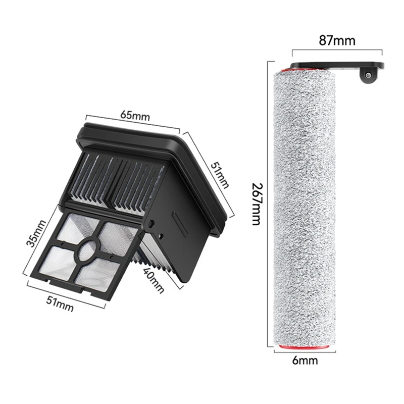 Replacement Parts For Dreame H20 H30 Vacuum Cleaner Spare Parts Floor Scrubber Roller Brush Hepa Filter