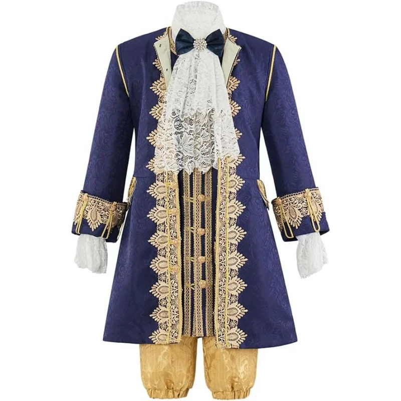 

❤️❤️❤️18th Century Adult Men Victorian Rococo Costume Baroque Masquerade Luxury Outfit King Prince Suit❤️⭐️❤️