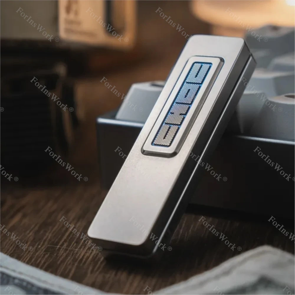 LAUTIE ”Choc" ไทเทเนียมสีฟ้าสแตนเลส Peek ภายในแผ่น Mechanical Fidget Slider Zero สกรูการออกแบบโครงสร้างของเล่น