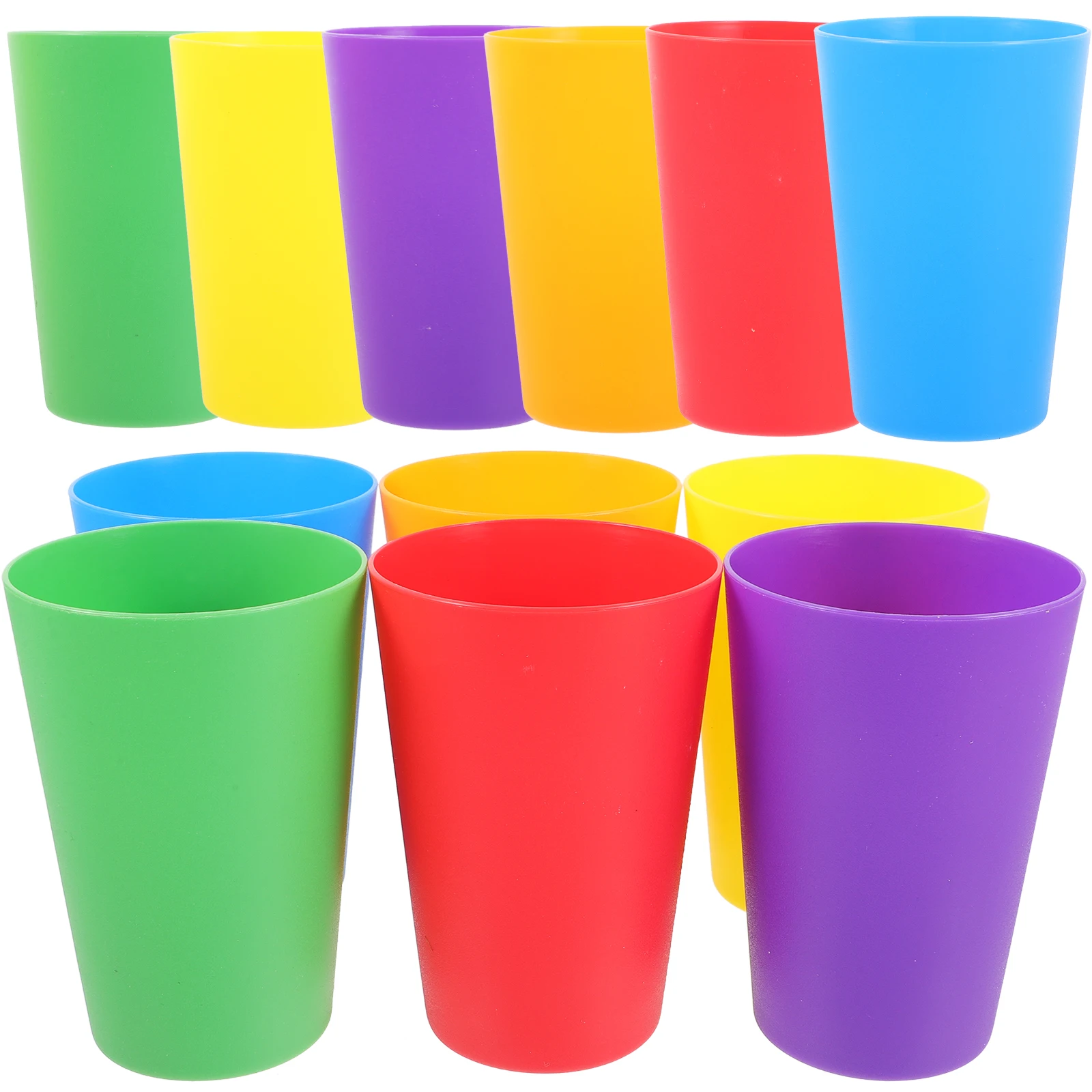 

12 Pcs Plastic Cup Drinking Water Mug Toothbrush Stackable Safe Design Storage Multi-functional Home Party