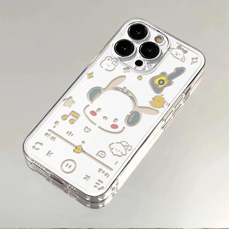 Graffiti Sanrio Listening to Music Pacha Dog Suitable iPhone Case 16 15 14 13 12 11 Pro Max X XR XS 7 8 Plus Protective Case Y2K