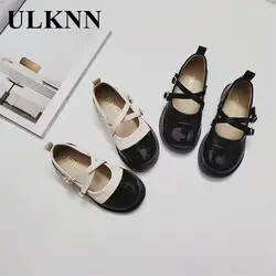 Baby Flats Black Japanned Leather Shoes New Spring And Autumn 2023 School Shoes Child Mary Jane Shoes Princess Children