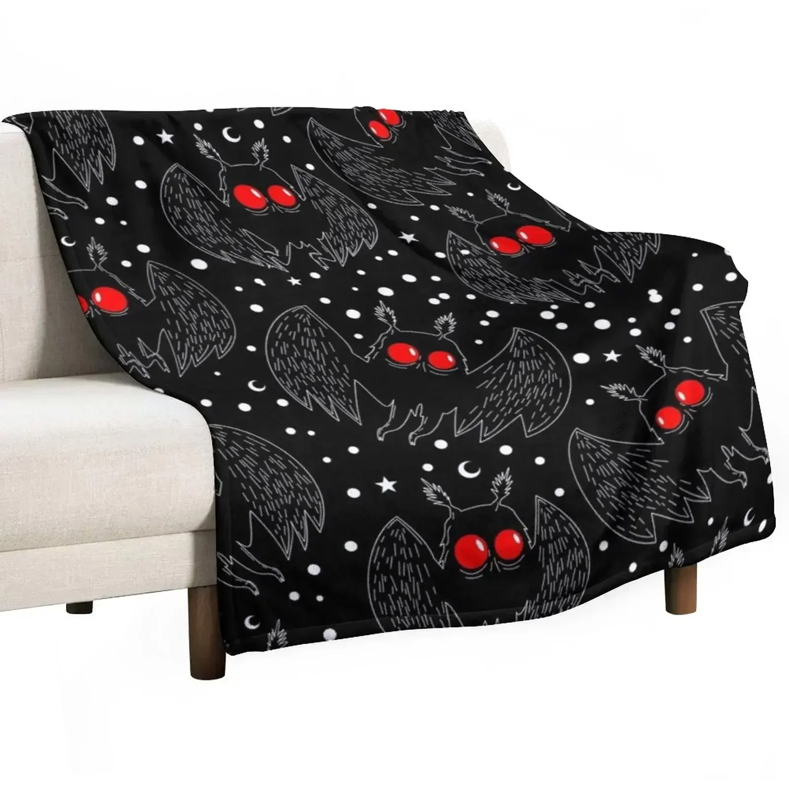 

Mothman Night Throw Blanket Color Fast Cozy Throw Blanket