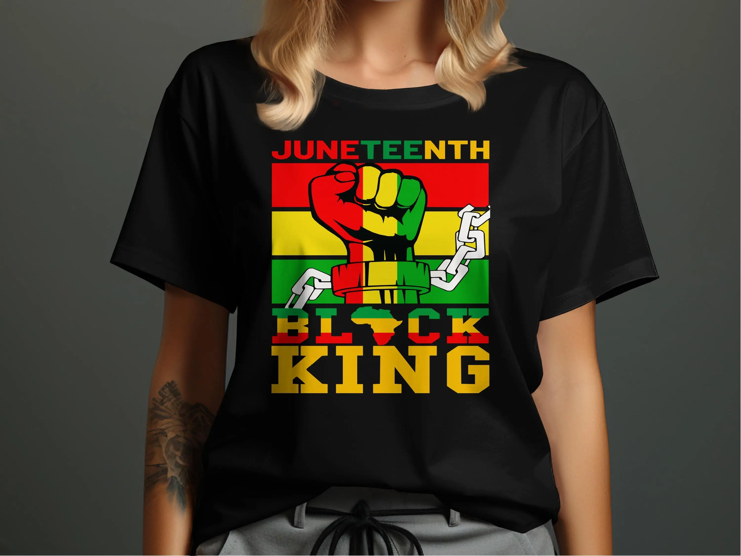 Футболка унисекс Juneteenth Black King, афроамериканская гордость, футболка SweaT Power Fist, одежда для культуры