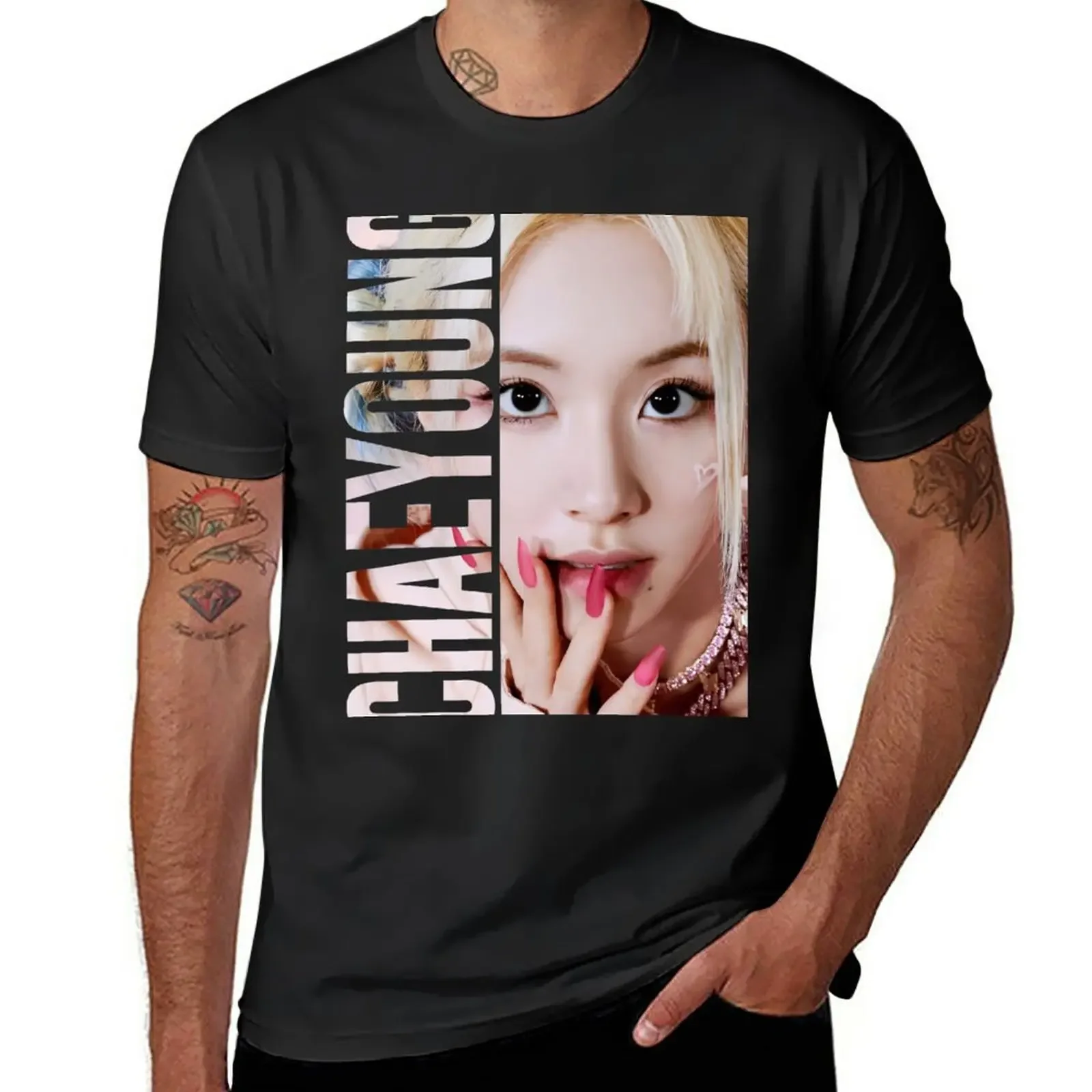 

KPOP CHAEYOUNG T-Shirt blacks blanks quick-drying t shirt for men