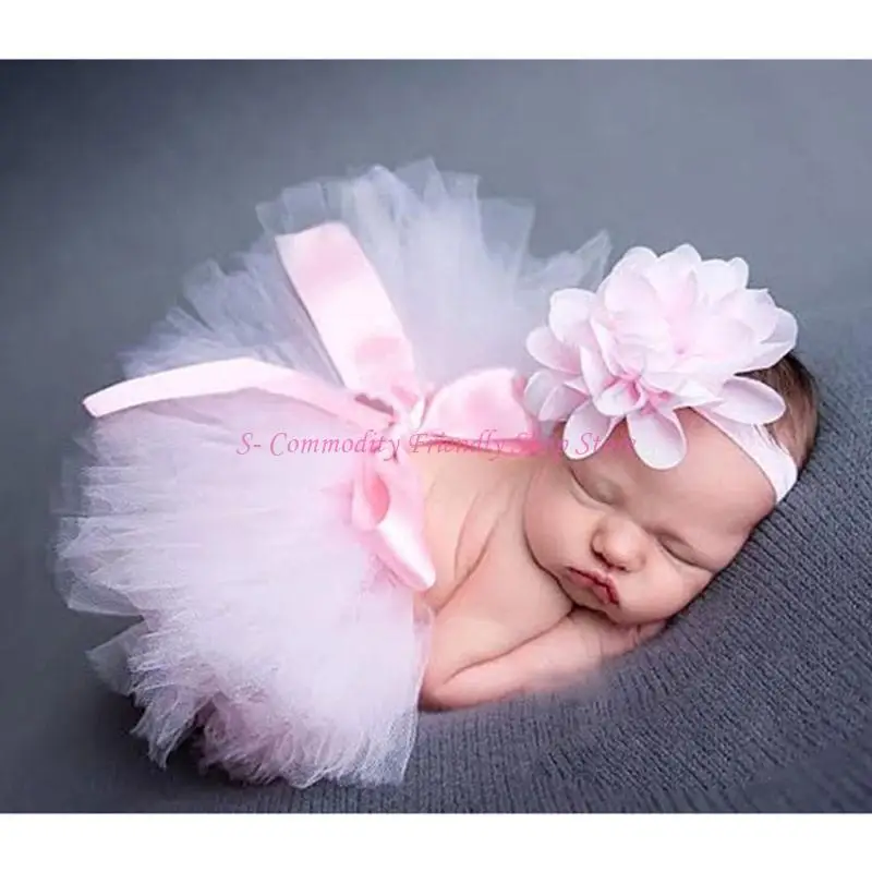 

85AE Newborn Baby Tutu Skirt Toddler Newborn Baby Girl Tutu Skirt Headband Photography Clothing Photo Studio Skirt Suit