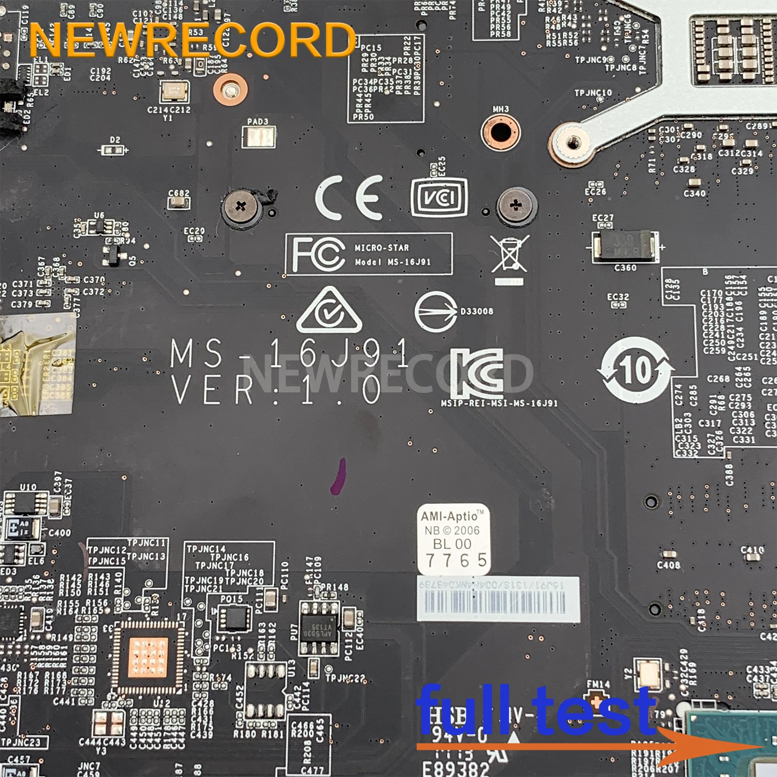 Imagem -05 - Placa-mãe do Portátil para Msi Ge62vr Gp62vr Ge72vr Ms16j91 Ms-17991 I57300 I7-7700 Gtx1050 Testes 100