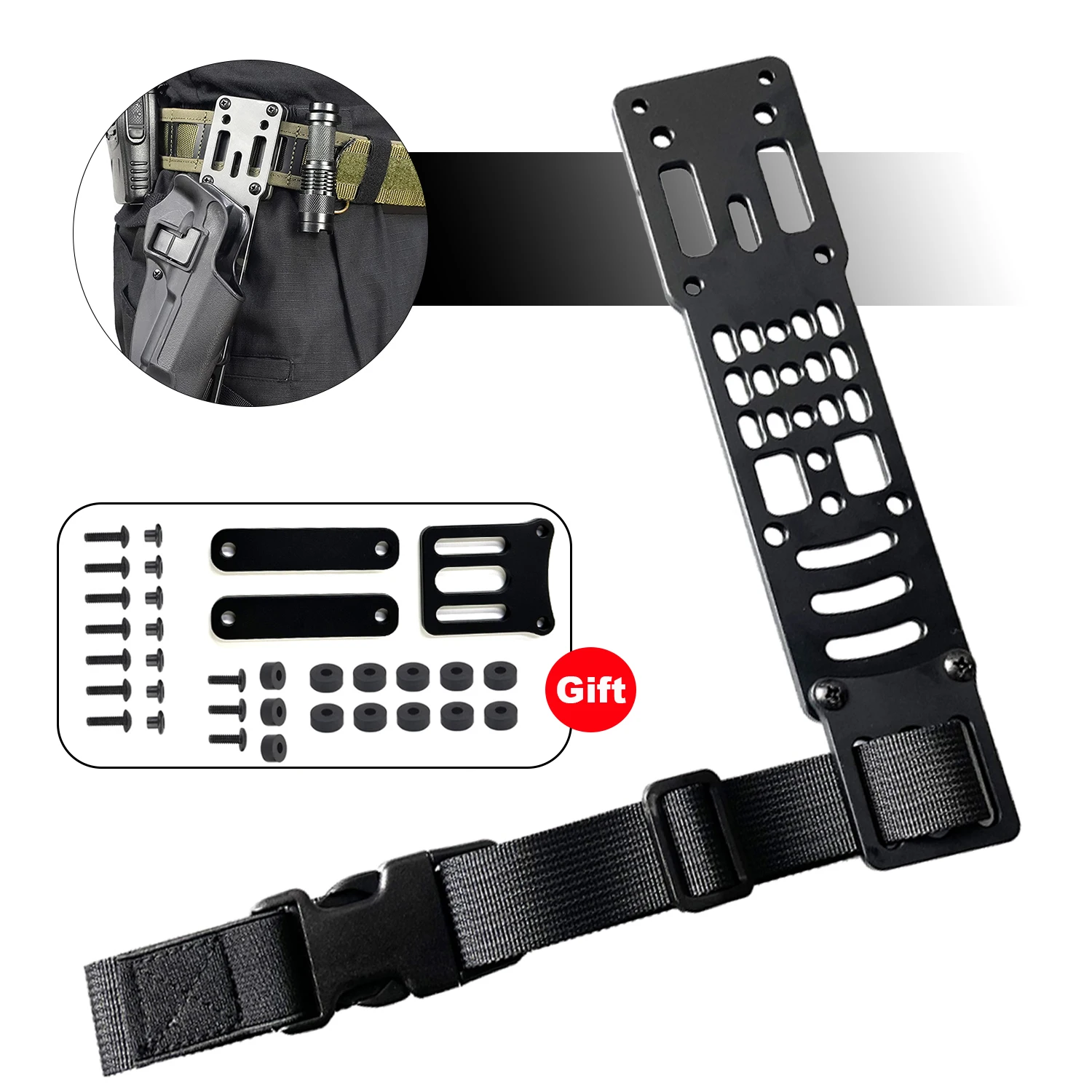 NEW QLS-Compatible Tactical Metal Holster Adapter | Modular Quick-Draw System for Drop-Leg Bands & Hunting Gear