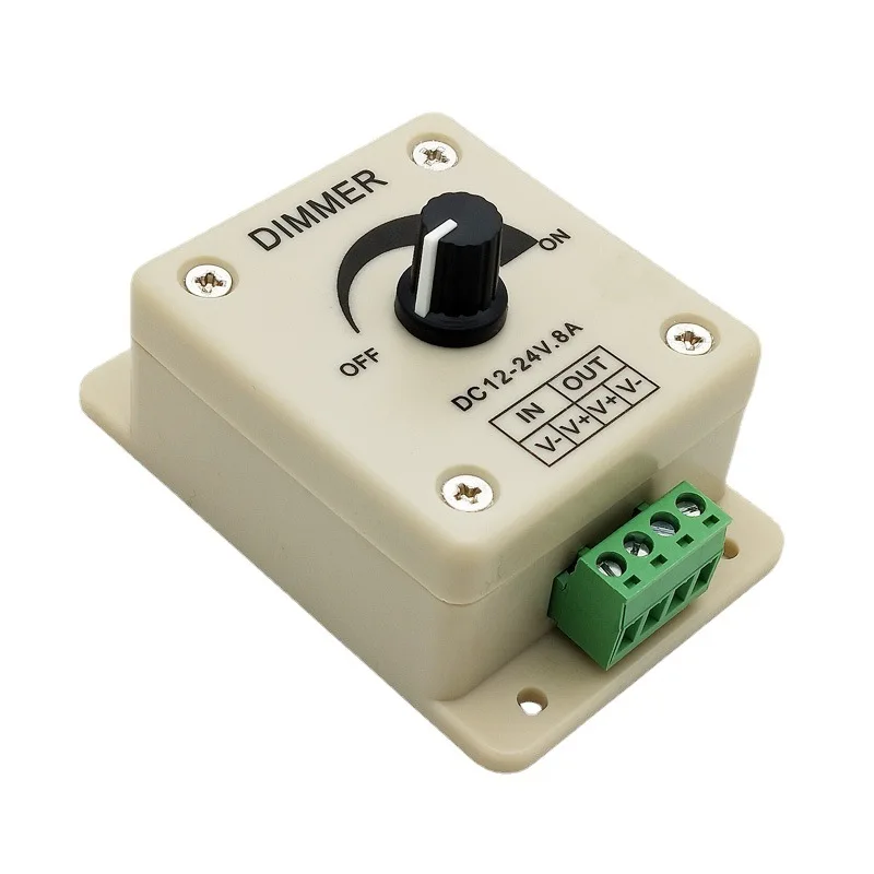 

10pcs/lot 1Channel Rotating LED Dimmer Controller DC12-24V 1Channel 8A 12V 96W 24V 192W