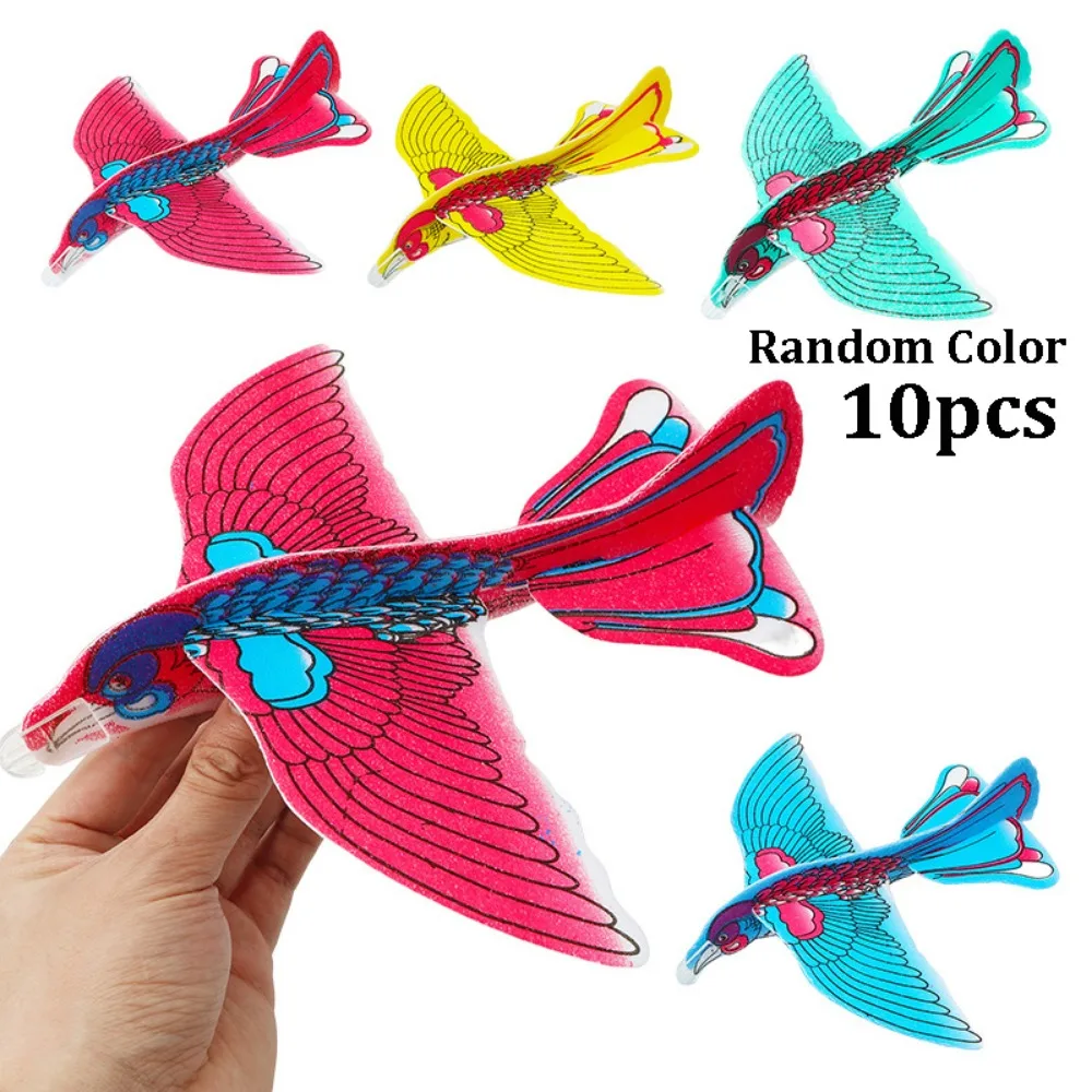 10Pcs Foam Flying Glider Planes 23*22cm Random Color DIY Aeroplane Balanced Aircraft Experiment Science Education Supplies