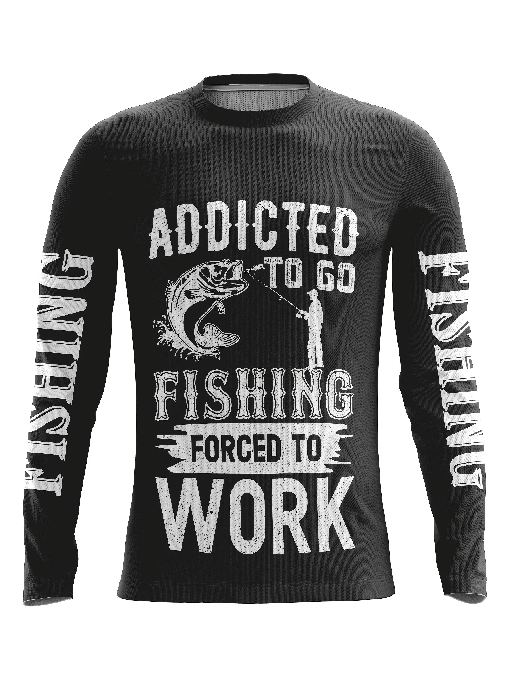 قميص صيد السمك سريع الجفاف يمتص الرطوبة ويمتص العرق وأكمام طويلة ورقبة دائرية مناسبة لصيد الأسماك وفي الهواء الطلق