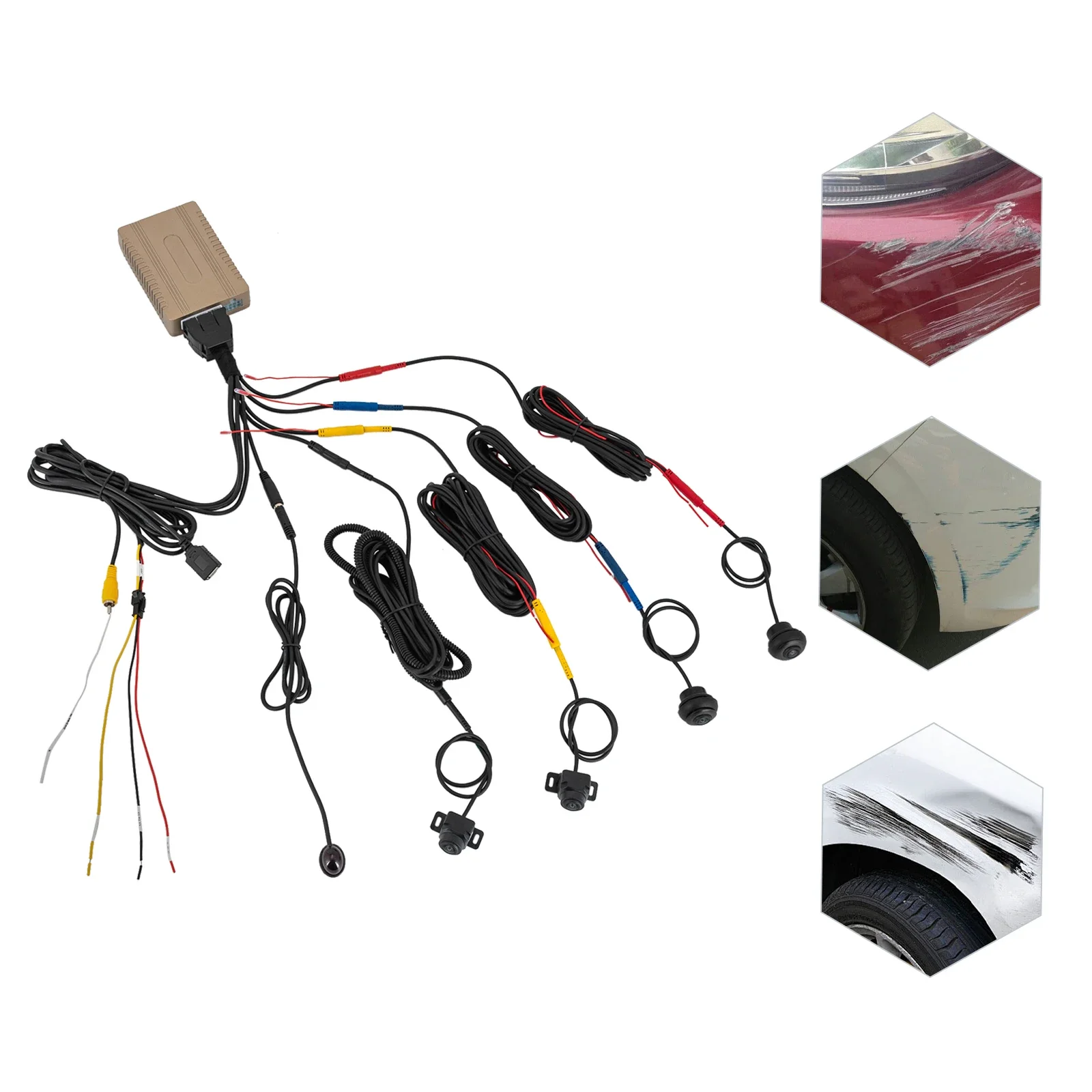 سيارة 360 ° كاميرا نظام بانورامي DC12V مسجل القيادة مع وظيفة الرؤية الليلية مجموعة نظام كاميرا السيارة #5