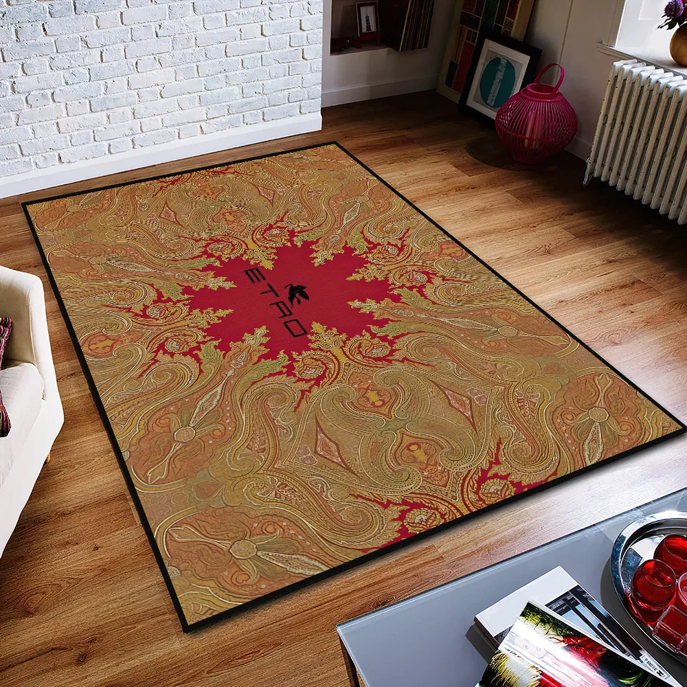 small carpet E-Etro Anti-Slip Kitchen Bedroom Brand Handmade Tufted luxury Rug Fashion Living Room Entrance Decoration