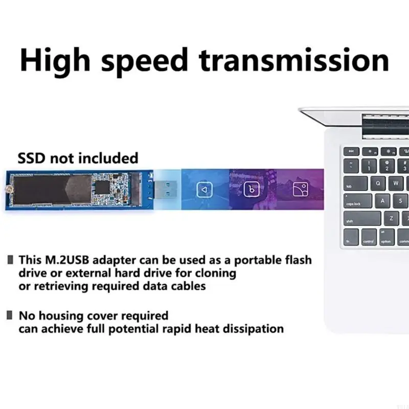 W91A M.2NGFF SSDS до USB3.0 Адаптер для быстрой передачи данных 5 Гбит / с и простого использования