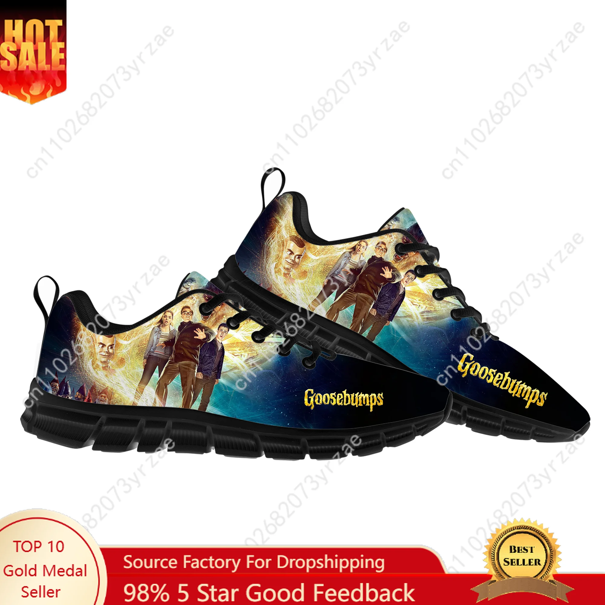 Goosebumps Sapatos de malha de renda tênis plano das mulheres dos homens sapato esportivo de alta qualidade tênis de moda personalizados feitos sob encomenda footwe