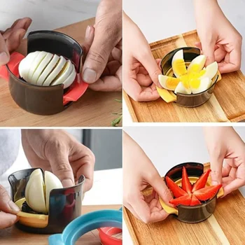 다기능 계란 슬라이서, 쉬운 사용, 멀티 컬러 계란 슬라이서, 실용적인 과일 슬라이서, 슬라이스 Str, 3 in 1, 1pc