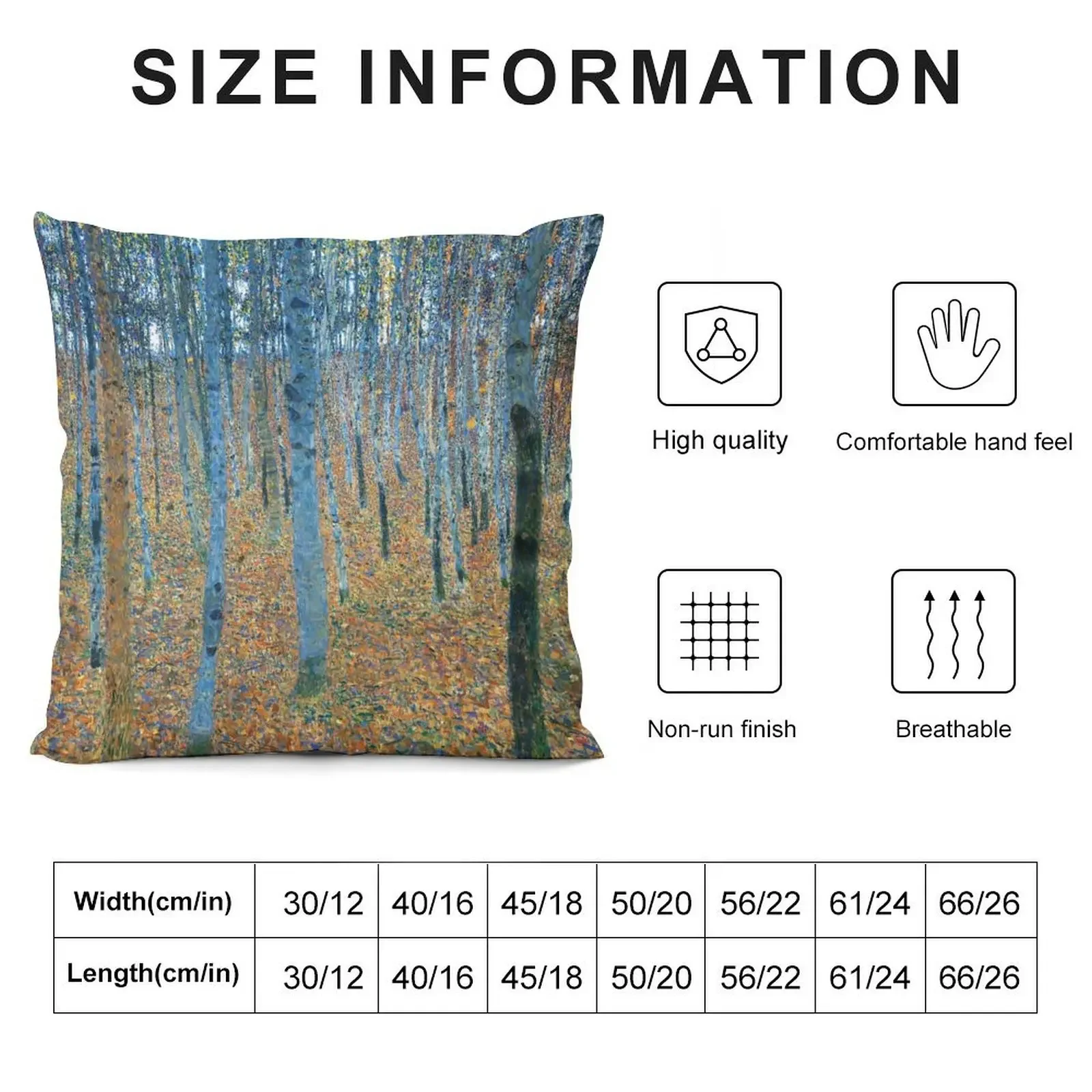 HD. Beech Grove I, by Gustav Klimt . HIGH DEFINITION Throw Pillow Ornamental Pillow pillow