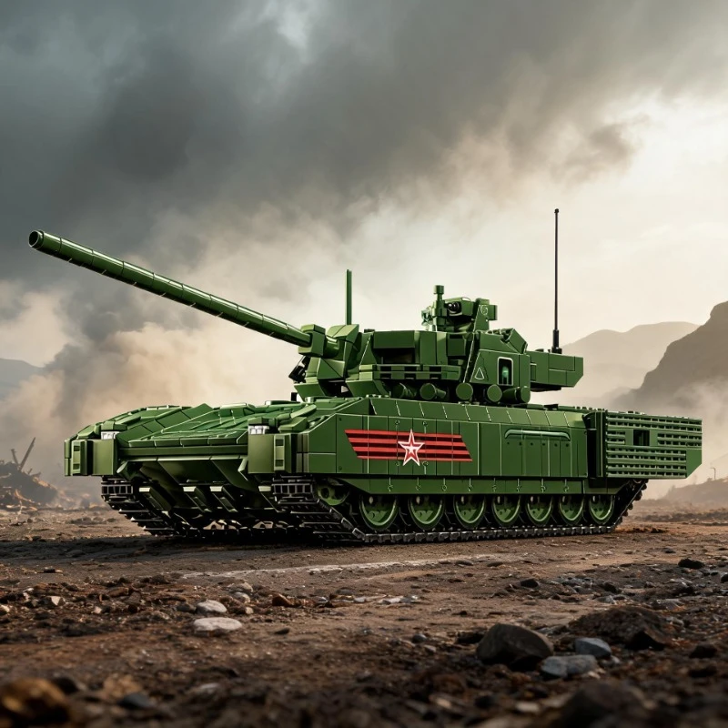 The 4th Generation Tank Russian Armata T-14 Model Military Tank Model Building Block Set DIY Children's Toy Gift 2326pcs