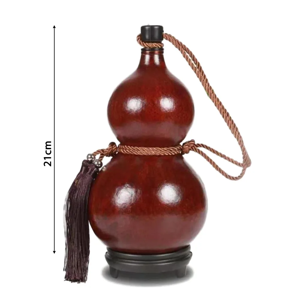 Chinese Retro Gourd Water Bottle 500ML Durable Wine Bottle Camping Barbecue Creative Gourd Beverage Container Outdoor Fitness