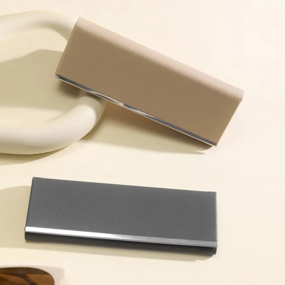 

Magnetic Buckle Eyeglasses Protective Case Large Capacity PU Leather Hard Eyewear Protector Flocking Inside Durable