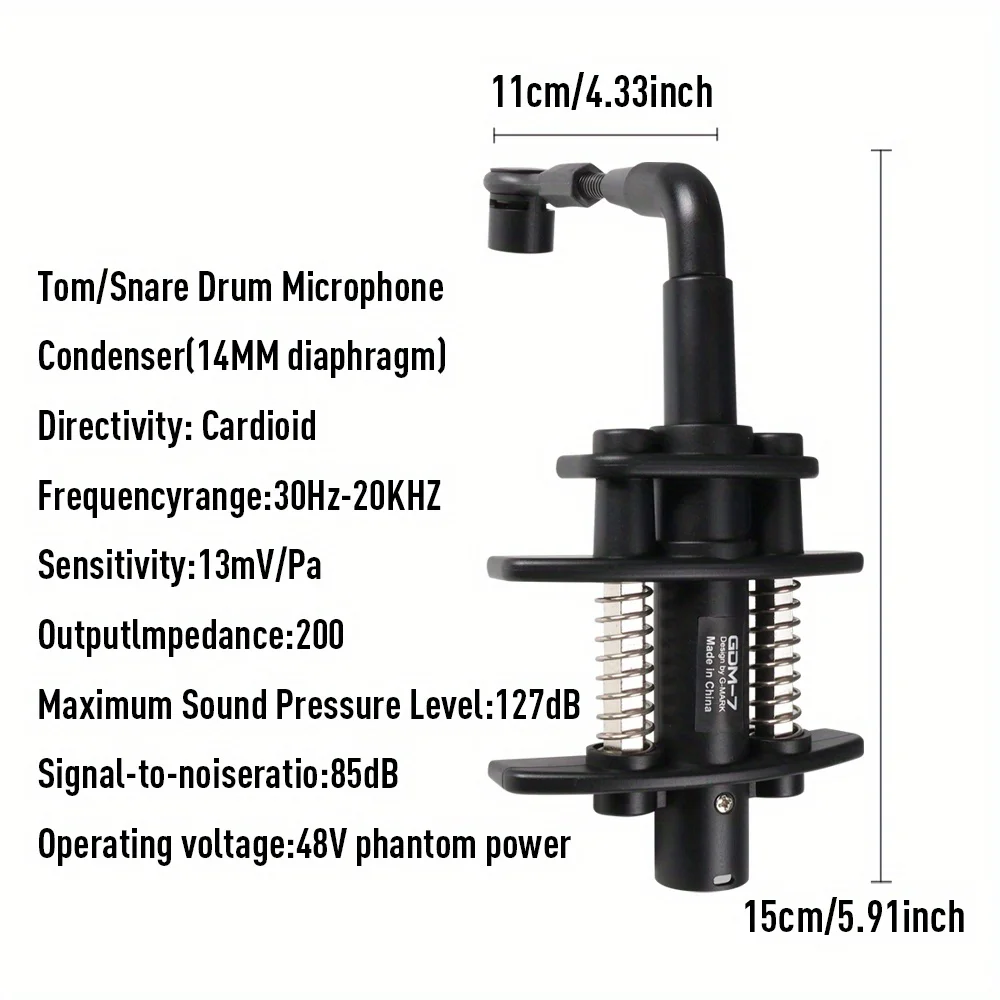 ميكروفون أداة G-MARK GDM7 طبل سلكي ميكروفون ديناميكي ركلة توم/سينار الصنج يستخدم للطبول الفرقة الصوتية DJ المرحلة تسجيل مباشر