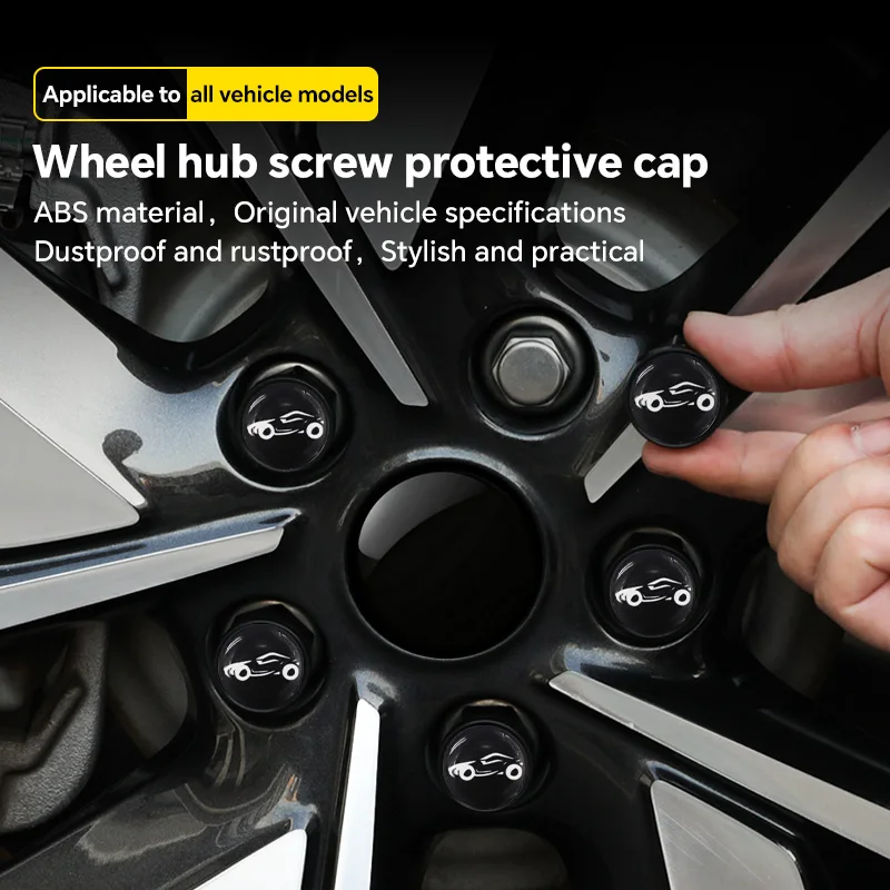 

20Pcs 17mm 19mm 21mm Black Car Wheel Caps Bolts Car Wheel Hub Nut Protective Cap Rust Proof Waterproof Cap Tire Nut Caps