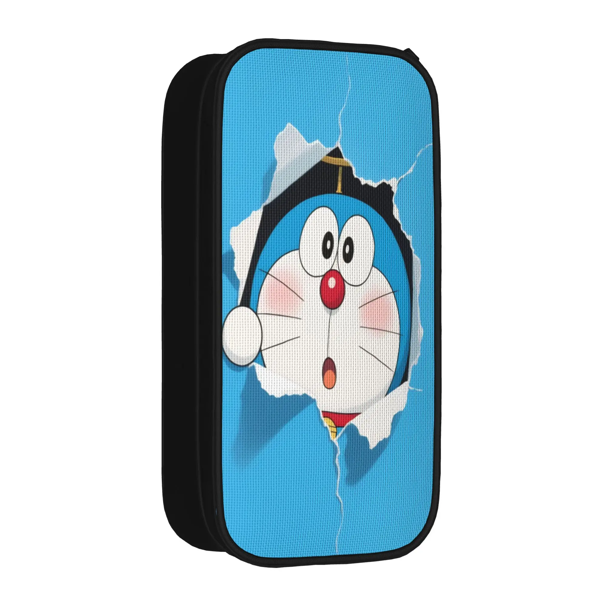 

Large-capacity Pencil Case doraemons blue cats cat Office Accessories Double Layer Pencil Case Stationery Women Makeup Bag Gift