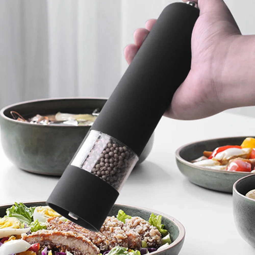 Electric Pepper Grinder Household Kitchen Seasoning Sea Salt Pepper Grinder Black Peppercorns Spice Grinding Bottle Tool