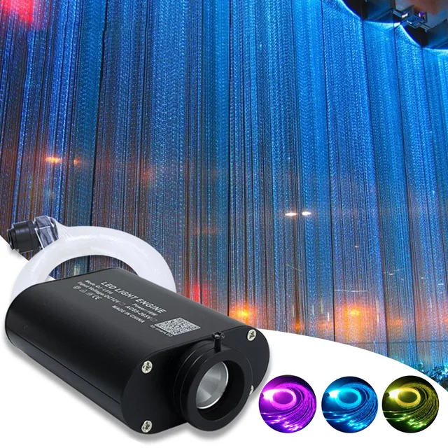16W RGBW Sensoryczna kurtyna Światło światłowodowe Bluetooth App Control Sparkle Flash Point Fibers 450szt 4M do oświetlenia barowego Kds Toys