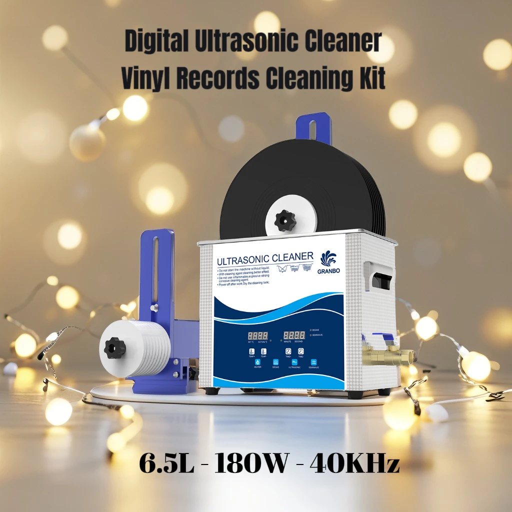 مجموعة أدوات التنظيف الرقمية لسجلات الفينيل بالموجات فوق الصوتية Granbo 6.5L منظف بالموجات فوق الصوتية مع دعامة محرك كهربائي عملية سهلة