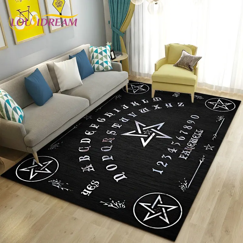 Ouija Tarot Witchcraft Gothic Area Rug,Carpet Rug for Living Room Bedroom Sofa Doormat Decoration,Kids Play Non-slip Floor Mat