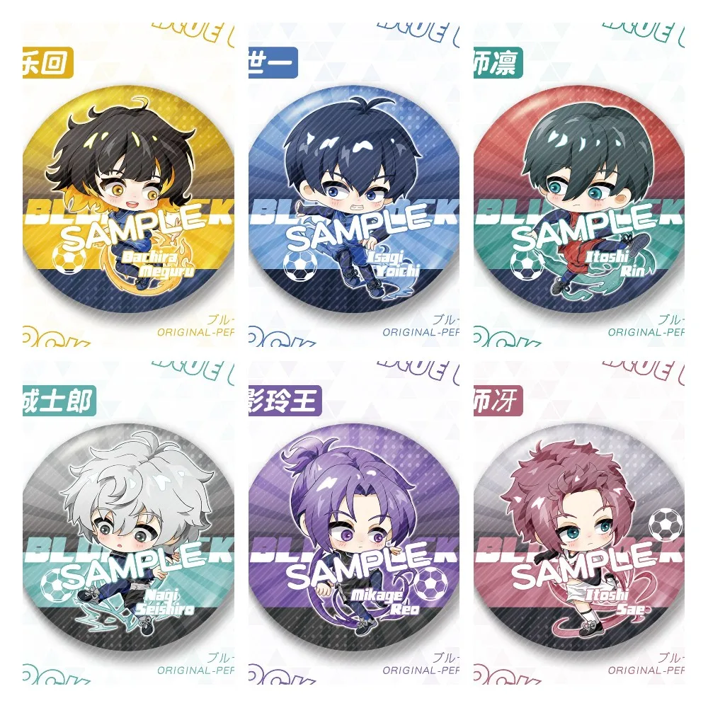 BLUE LOCK Anime Figures Itoshi Rin Bachira Meguru Cosplay Metal Badge Character Isagi Yoichi Decor Pins Fans Christmas Gift